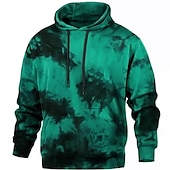 tanie Męskie bluzy z kapturem-Męskie Wzór tie-dye Wzory graficzne Bluza z Kapturem Z kapturem Bluzy Bluza z kapturem Długi rękaw Bluza z kapturem Kaptur Moda miejska Druk 3D Codzienny Sport Czarny Żółty Nadruk Wiosna i jesień