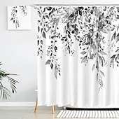 olcso Zuhanyfüggönyök-Fürdőszoba függöny kampókkal 180cm*180cm(70&quot;*70&quot;) poliészter mosható vízálló táj virágos növény minta