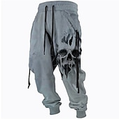 お買い得  スウェットパンツ-男性用 スウェットパンツ ジョガー ズボン ドローストリング サイドポケット 弾性ウエスト グラフィック 履き心地よい 高通気性 スポーツ・アウトドア カジュアル 日常 コットン混 テリー ストリートファッション デザイナー ブルー パープル マイクロエラスティック