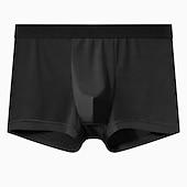 billiga Herrboxers-Herr 6-pack Underkläder Grundläggande trosor Boxershorts Kalsong Syntetiskt siden Andningsfunktion Mjuk Ren färg Medium Midja Svart Marinblå