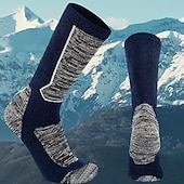 abordables Calcetines deportivos-1 Par Hombre Calcetines de senderismo Calcetines de  Esquí Calcetines deportivos Mantiene abrigado Resistente al Viento Transpirable Secado rápido Invierno Al aire libre Algodón Negro Marrón Verde