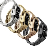 preiswerte Apple Watch-Armbänder-Gliederarmband Kompatibel mit Apple Watch Armband 40mm 41mm 44mm 45 mm mit Fall Herren Schmetterlingsschnalle Edelstahl Ersatzarmband für iwatch Series 9 8 7 6 5 4 SE