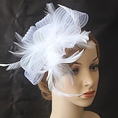 levne Fascinátory a klobouky-fascinators kentucky derby klobouk pokrývka hlavy organza polyester / polyamid kbelík klobouk párty / večer dovolená koktejl královský astcot vintage styl elegantní s nášivkami z peří pokrývka hlavy