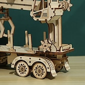 abordables Puzzles-Puzzles en bois 3d bricolage modèle camion grue puzzle jouet cadeau pour adultes et adolescents festival/cadeau d&#039;anniversaire