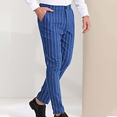 cheap Chinos-Men&#039;s Trousers Chinos Jogger Pants Pocket Straight Leg Stripe Comfort Daily Holiday Going out Fashion Classic Black Blue Micro-elastic