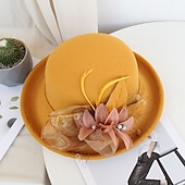 economico Cappelli per feste-cappelli piuma artificiale poli / misto cotone bombetta / cappello a cloche autunno cappello da pescatore da sposa cappello fedora kentucky derby cocktail royal astcot stile vintage con copricapo di