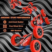 cheap RC Vehicles-Car Stunt Remote Control Vehicle Off-road Remote Control Truck 4WD 2.4GHZ RC Rock Crawler With Headlights Double Sided 360 Flip Remote Control Car Gifts For Boys and Girls