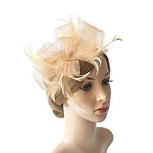 levne Fascinátory a klobouky-fascinators kentucky derby klobouk pokrývka hlavy organza polyester / polyamid kbelík klobouk párty / večer dovolená koktejl královský astcot vintage styl elegantní s nášivkami z peří pokrývka hlavy