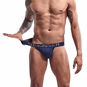 voordelige Herenslips Ondergoed-Voor heren 1 pak Basic slipje Slip Afdrukken Katoen Antibacterieel Waterdicht Brief Medium Taille Zwart Wit