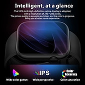 abordables Montres connectées-imosi qx7 montre intelligente 1,85 pouces smartwatch fitness montre de course bluetooth surveillance de la température podomètre rappel d&#039;appel compatible avec android ios femmes hommes étanche longue