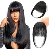 economico Frange-clip in frangetta per le donne 100% estensioni dei capelli frangetta francese frangetta con le tempie posticci clip su frangetta francese frangetta piatta clip frangetta curva per l&#039;uso quotidiano