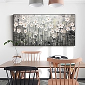 abordables Pinturas florales/botánicas-Pintura al óleo hecha a mano lienzo arte de la pared decoración espátula pintura clásica flor de ciruelo blanco para decoración del hogar enrollado sin marco pintura sin estirar