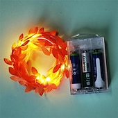 ieftine Acumulatoare-plante artificiale led snur de lumina 2m 20leds lumini de zâne creeper frunză verde Crăciun acasă nuntă în aer liber iedera viță de vie lampă decorare bricolaj suspendat grădină curte curte (fără