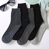 tanie skarpetki męskie-Męskie 3 pary Skarpety Skarpety uciskowe Skarpety do adidaów (Crew socks) Czarny Granatowy Kolor Solidne kolory Codzienny Sport Średnie Wiosna, jesień, zima, lato Moda Wygoda