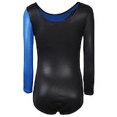 halpa Taitoluisteluharjoitusasu-Voimistelu trikoot Naisten Tyttöjen Kokopuku Voimistelupuku Spandex Erittäin elastinen Hengittävä Käsintehty sparkly Pitkähihainen Kouluts Kilpailu Tanssi Rytminen voimistelu Telinevoimistelu Sininen