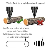 cheap Drill Bit Set-Firewood Log Splitter Drill Bit Hex Shank Removable Wood Splitter Drill Bits Heavy Duty Drill Screw Cone Driver 38mm/42mm/45mm (1.475&quot;/1.625&quot;/1.75&quot;)