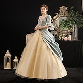 baratos Vestidos-a maravilhosa sra. maisel rococó vestido medieval fantasia de festa mascarada traje feminino preto vintage cosplay festa mascarada halloween