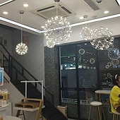 baratos Design de Globo-30 cm led pingente de luz led fogos de artifício e bola de faísca luminária de suspensão de teto globo de metal acabamentos pintados 110-120v 220-240v