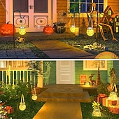 abordables Luces de cuerda solar-Luces solares para tarros de grietas, bola colgante de cristal, linternas solares led, lámpara solar de los deseos, lámpara impermeable para exteriores, decoración de jardín, luces de árbol, fiesta de