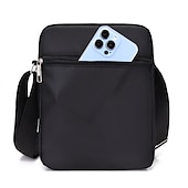 billiga Herrväskor-Herr Crossbody-väska Oxfordtyg Dagligen Dragkedja Ensfärgat Svart Blå Brun