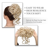 abordables Chignons-chignon désordonné morceau de cheveux chignon en désordre chouchous pour femmes chignon ébouriffé chignon synthétique ondulé chignon bouclé queue de cheval postiche pour un usage quotidien
