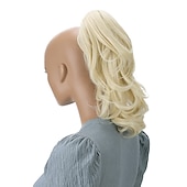 Χαμηλού Κόστους Αλογορουρές-hairpiece extensions ponytail ογκώδη κυματιστό ξανθό μείγμα h136