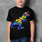 cheap Boy&#039;s 3D Animals-Boys 3D Dinosaur T shirt Short Sleeve 3D Print Summer Active Cute Cool Kids 3-12 Years School Daily