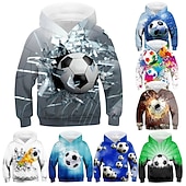 cheap Boy's 3D Sports &amp; Game-Kid Boys Hoodie Pullover Football Long Sleeve Pocket Children Top Casual Hoodie Sports Cool Multicolor Green Blue Winter 3-12 Years