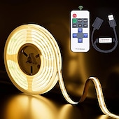 お買い得  リモコンコントロール-usb cob led ストリップ ライト 5v 1-4m 調光対応 300led / m cri85 rf リモート コントローラー付き テレビ バックライト キャビネットの下のフレキシブル テープ ランプ 寝室のキッチンや家の diy 照明用