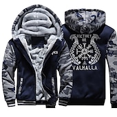 preiswerte Retro-Grafik-Wikinger Walhalla Kapuzenshirt Anime Oberbekleidung Anime Grafik Für Paar Herren Damen Erwachsene Heißprägen Casual