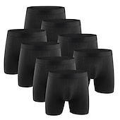 preiswerte Boxershorts für Herren-Herren 8 Packung Unterwäsche Kurze Boxershorts Unterwäsche Unterwäsche Boxer Baumwolle Antibakteriell Einfarbig Mittlere Taillenlinie Schwarz+Grau Schwarz