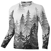voordelige Heren shirts-Voor heren Downhill Jersey Lange mouw Fietsen Shirt Kleding Bovenlichaam met 3 achterzakken Ademend Sneldrogend Zacht Comfortabel Zwart Leger Groen Marine Blauw Grafisch Polyester Spandex Sport
