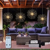 cheap Plug String Lights-8pcs Firework Lights Christmas Decorations Starburst Total 800LEDs Copper Wire Fairy Twinkle Lights Plug in String Lights Remote Control 8 Modes Waterproof Starburst Lights for Christmas Birthday Bedroom Corridor Patio Wedding