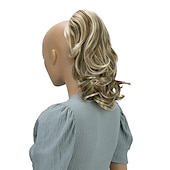 Χαμηλού Κόστους Αλογορουρές-hairpiece extensions ponytail ογκώδη κυματιστό ξανθό μείγμα h136