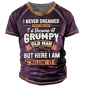 halpa Miesten hauskat T-paidat-Miesten Sukupuolineutraali Kirjain Graafiset tulosteet T-paita Slogan T-paidat Grumpy Old Man T-paita Lyhythihainen T-paita 3D-tulostus Tiukka pyöreä kaula-aukko Paita Urheilu Suunnittelija Vapaa-aika