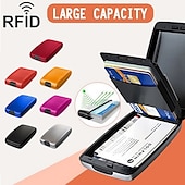 economico porta carte e custodie-Portafoglio portacarte di credito da scrivania portacarte da visita custodia portacarte in acciaio inox plastica ABS portacarte per donne uomini