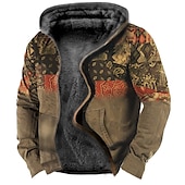 abordables Hoodies Ethniques Vintage-Homme Tribal Impressions Graphiques Sweat à capuche Sweats à capuche Sweatshirt Designer Basique Occasionnel Polaire fine manche longue À capuche Occasionnel Quotidien Sports Sortir Vêtements de rue