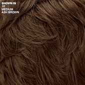 cheap Older Wigs-Phoebe WhisperLite Wig Flirty Mid-Length Wig with Face-Framing Fringe and Soft Waves / Multi-Tonal Shades of Blonde Silver Brown and Red