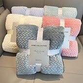 cheap Bed Blankets-Fleece Throw Blanket Flannel Fleece Throw Blankets Soft Warm Plush Jacquard Weave Pattern Blanket for Bed, Sofa, Couch Lightweight Fuzzy Cozy Decorative Blankets