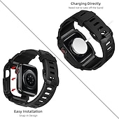 זול להקות Apple Watch-מגן צבאי מותאם ל רצועת השעון של Apple Watch מתכוונן נושם סיליקוןריצה רצועת שעון חלופית ל Series 6 / SE / 5/4 44mm Apple Watch Series 8 Apple Watch סדרה 1
