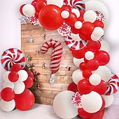 economico i migliori regali di natale-decorazione festa a tema natalizio palloncino pacchetto fai da te ghirlanda arco bastoncino di zucchero palloncino in alluminio