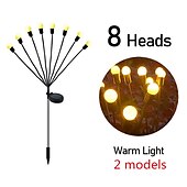 abordables Luces de paisaje-1/2pcs jardín solar luces de luciérnaga al aire libre starburst luces oscilantes 6/8 cabezas decoraciones de navidad al aire libre opcionales luz led decoración al aire libre lámparas de paisaje