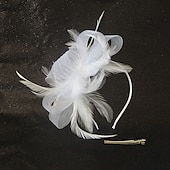 levne Fascinátory a klobouky-fascinators kentucky derby klobouk pokrývka hlavy organza polyester / polyamid kbelík klobouk párty / večer dovolená koktejl královský astcot vintage styl elegantní s nášivkami z peří pokrývka hlavy