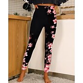 cheap Yoga Leggings &amp; Tights-Women's Yoga Leggings Butt Lift Tummy Control High Waist Pilates Gym Workout Running Tights Leggings Floral 1# 2# 8# Spandex Fall Sports Activewear Stretchy Skinny