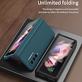 Недорогие Чехлы для Samsung-Чехол для телефона для Samsung Galaxy Z Fold 5 Z Fold 4 Z Fold 3 Z Fold 2 Flip защитная рамка Flip полный чехол защитный однотонный ПК