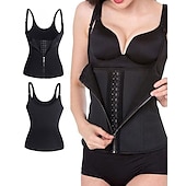 お買い得  ヨガシェイプウェア-女性 ネオプレンタンクトップ ウエスト引き締めベスト ホットスウェットワークアウトタンクトップスリミングベスト おなかコントロール 痩身 減量 ために ジムトレーニング エクササイズ＆フィットネス ビクラム
