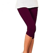 olcso Sima leggings-Női Jóga nadrág Napvédő Hasformáló Alakformáló Magas derék Jóga Fitnesz Edzőterem edzés Háromnegyedes leggingek Alsók Ibolya Fekete Fehér Sport Sportruházat Nagy rugalmasságú Sovány