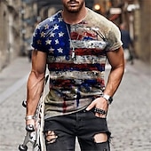 economico Maglietta patriottica per veterani-Giorno dei Veterani Maglietta da Uomo Patriota Patriottica Veterano Grafica Bandiera Americana Bandiera Nazionale T shirt T shirt Tee T Shirt Distressed Maglietta manica corta T shirt Stampa 3D