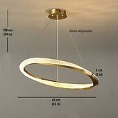 economico Luci a sospensione-lampada a sospensione a led cerchio design rotondo, lampadario a led moderno in cristallo da 60 cm per soggiorno design creativo di lusso lampada in oro lampada a sospensione rotonda con isola da