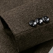 Χαμηλού Κόστους Ανδρική καμπαρντίνα-Ανδρικά Χειμερινό παλτό Μάλλινο Παλτό Πανωφόρι Επιχείρηση Διακοπές Χειμώνας Μαλλί Διατηρείτε Ζεστό Για Υπαίθρια Χρήση Εξωτερικά ενδύματα Ρούχα Μοντέρνα Θερμαντικά Μονόχρωμο Τσέπη Πέτο